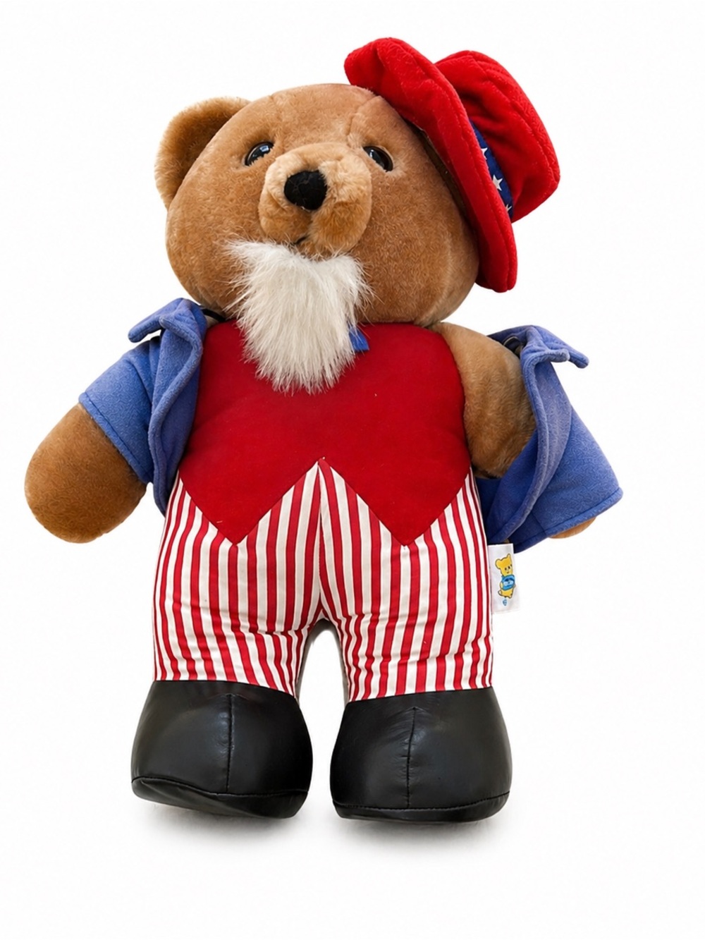 VTG 1987 Dakin Uncle Sam‎ Bear Plush Stuffed Animal 4th of July 15"